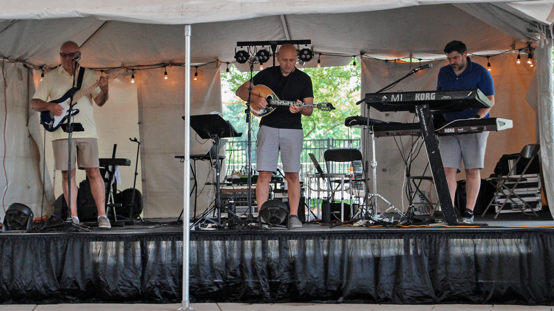 Nick Vidas, Lee Nourtsis, and John Rokas perform as Lazarus at the Fort Wayne Greek Fest